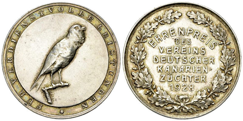 Deutschland, AR Medaille 1928, Kanarienzüchter 

Deutschland. AR Medaille 1928...