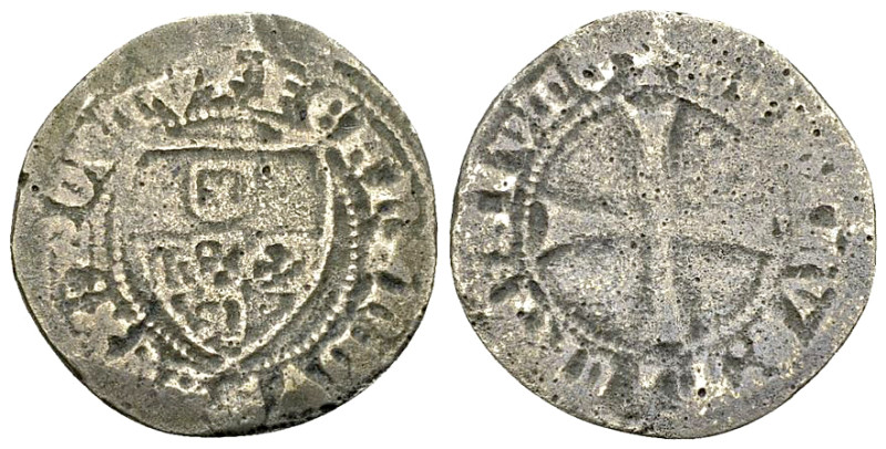 Fernando I AR 1/2 Tornes de Escudo n.d. 

Portugal. D. Fernando I (1367-1383)....