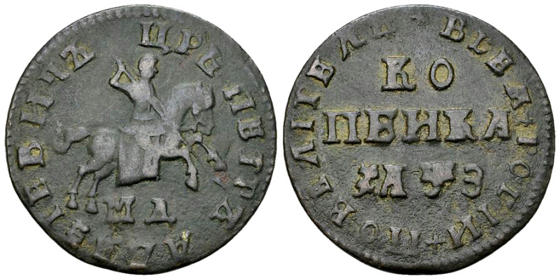 Peter I AE Kopek 1707 

Russia. Peter I (1682-1725). AE Kopek 1707 (27 mm, 7.1...