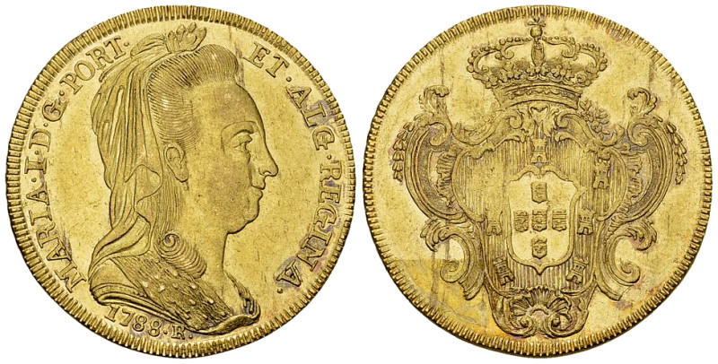 Maria I AV 6400 Reis 1788 R, Rio 

Brazil. Maria I (1788-1805). AV 6400 Reis 1...