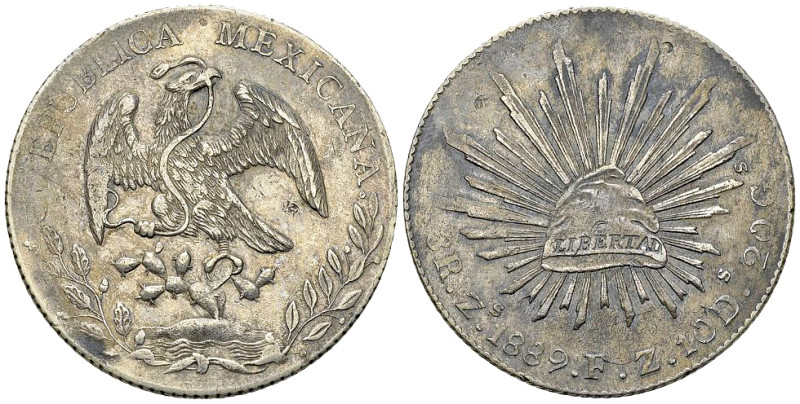 Mexico AR 8 Reales 1889, Zacatecas 

Mexico, First Republic. AR 8 Reales 1889 ...