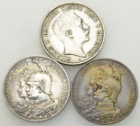 Preussen, Lot von 3 AR 2 Mark