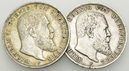 Württemberg, Lot von 2 AR 3 Mark