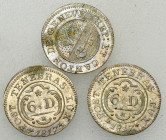 Genf, Lot von 3 BI 6 Deniers 1817
