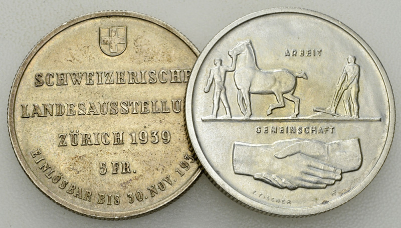 Schweiz, Lot von 2 AR 5 Franken 1939, Landesausstellung 

Schweiz, Eidgenossen...