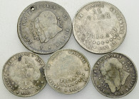 Bolivia, Lot of 5 AR coins