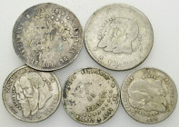 Bolivia, Lot of 5 AR coins