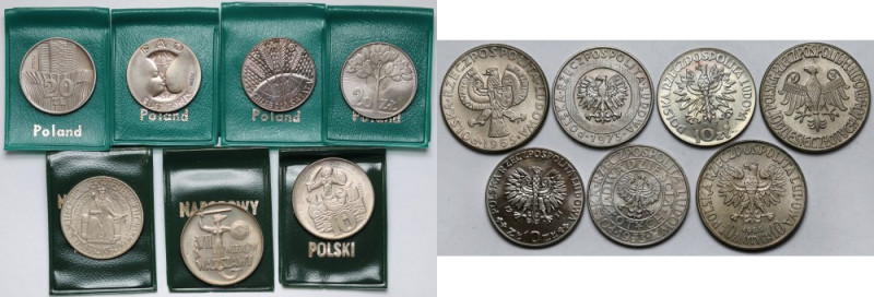 Próby CuNi 10-20 złotych 1964-1973 - zestaw (7szt) Monety w oryginalnych flipach...