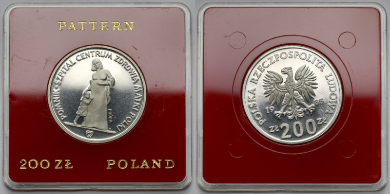 Próba FeNi 200 złotych 1985 Pomnik - Szpital Centrum Zdrowia Matki Polki Referen...