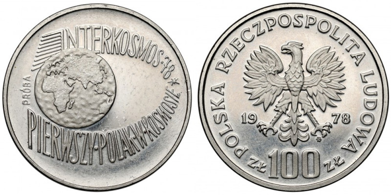 Próba NIKIEL 100 złotych 1978 Interkosmos Mocna patyna. 
Reference: Parchimowic...