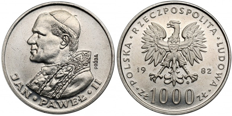 Próba NIKIEL 1.000 złotych 1982 Jan Paweł II - głowa Menniczy. 
Reference: Parc...