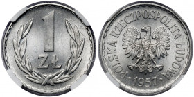 1 złoty 1957 - rzadka w takim stanie