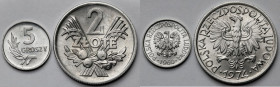 5 groszy 1960 i 2 złote 1974 - zestaw (2szt)