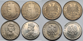 Przemysław II, Kazimierz Wielki i Kopernik, 10-100 złotych 1964-1985 - zestaw (4szt)