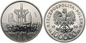 Próba NIKIEL 100.000 złotych 1990 Solidarność