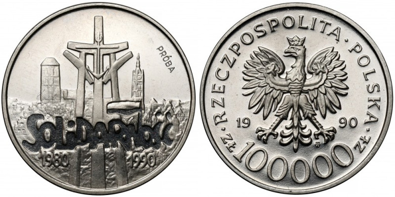 Próba NIKIEL 100.000 złotych 1990 Solidarność Reference: Parchimowicz P.622
Gra...