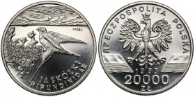 Próba NIKIEL 20.000 złotych 1993 Jaskółki