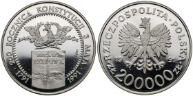 Próba NIKIEL 200.000 złotych 1991 Konstytucja 3 Maja