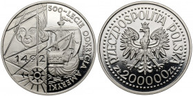 Próba NIKIEL 200.000 złotych 1992 Odkrycie Ameryki
