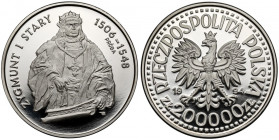 Próba NIKIEL 200.000 złotych 1994 Zygmunt I Stary - półpostać