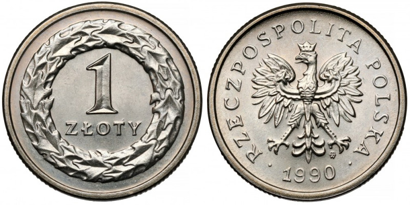 1 złoty 1990 
Grade: UNC/AU