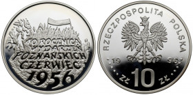 10 złotych 1996 - 40 rocznica wydarzeń poznańskich czerwiec 1956