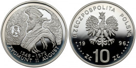 10 złotych 1996 Zygmunt II August - popiersie