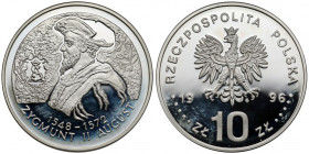 10 złotych 1996 Zygmunt II August - popiersie