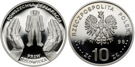 10 złotych 1998 Powszechna Deklaracja Praw Człowieka