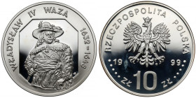 10 złotych 1999 Władysław IV Waza - półpostać