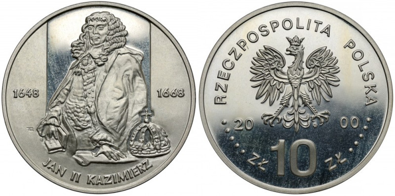 10 złotych 2000 Jan II Kazimierz - półpostać