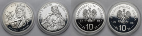 10 złotych 2002-2005 August II Mocny - zestaw (2szt)