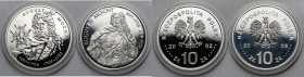 10 złotych 2002-2005 August II Mocny - zestaw (2szt)