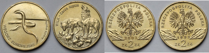 2 złote 1999-2003 - zestaw (2szt) 
Grade: UNC/AU