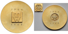 Medal 200 lat Mennicy Warszawskiej 1966 - złocony, z drucikiem