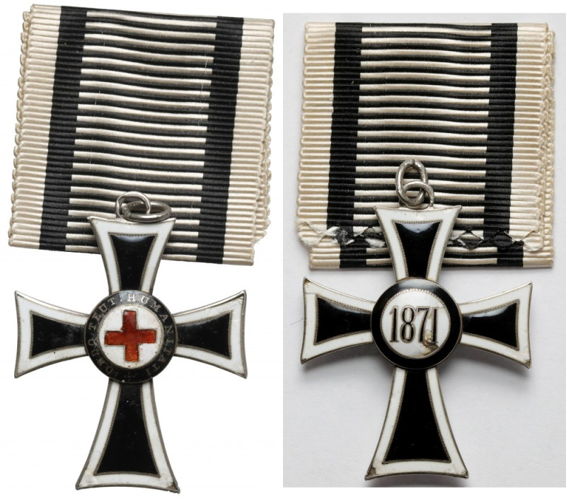 Austria, Monarchia, Krzyż Zakonu Krzyżackiego 1871 Krzyż wykonany ze srebra. Wym...
