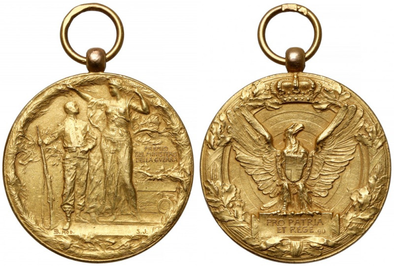 Włochy, Medal ZŁOTO - Pro Patria et Rege Złoto .750, średnica 27 mm, waga 14,34 ...