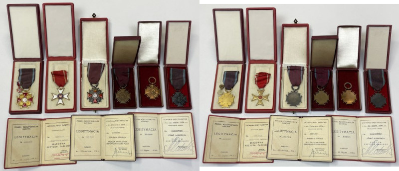 PRL, Order Odrodzenia Polski i Krzyże Zasługi - zestaw (6szt) W skład zestawu wc...