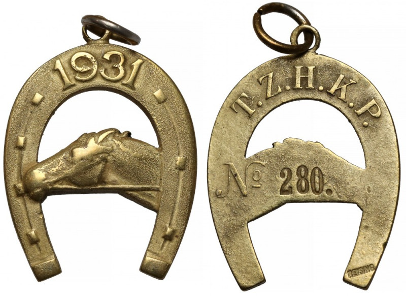 Odznaka, Towarzystwo Związku Hodowli Koni Polskich 1931 [280] - Reising Mosiądz,...