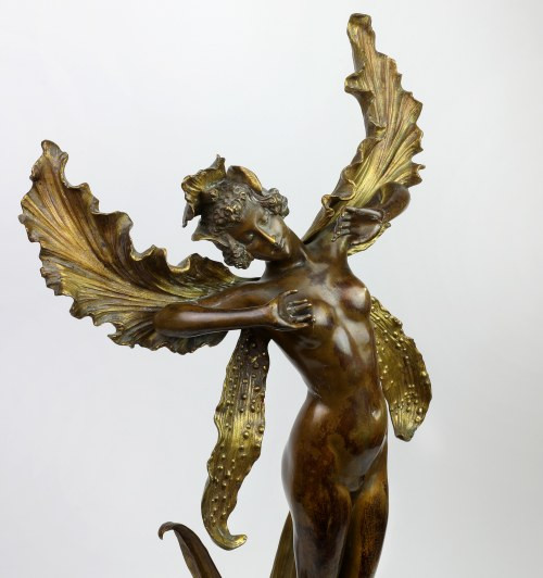 Francja, Louis Chalon, Rzeźba 'La Fée' / 'Wróżka' (~1900 r.) Piękna rzeźba słynn...