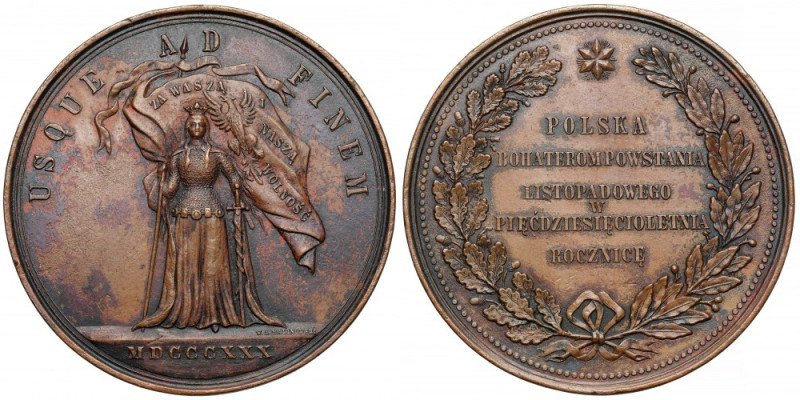 Medal, 50. rocznica Powstania Listopadowego 1880 (Malinowski) Medal autorstwa W....