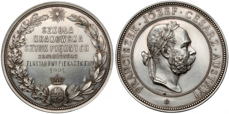 Medal, Szkoła Krakowska Sztuk Pięknych - dla Floriana Piekarskiego 1901 Medal dl...