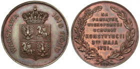 Medalik, 125 rocznica Uchwalenia Konstytucji 3 Maja 1916