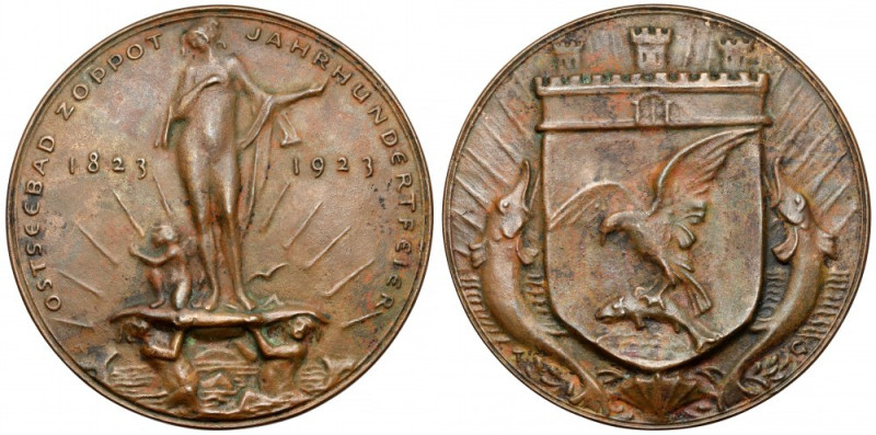 Sopot, Medal 100-lecie nadbałtyckiego kurortu 1923 Brąz, średnica 80,5 mm, waga ...