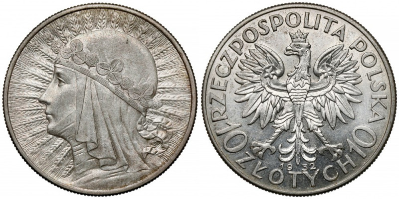 Głowa Kobiety 10 złotych 1932 bz, Londyn Reference: Chałupski 2.28.1.a, Parchimo...