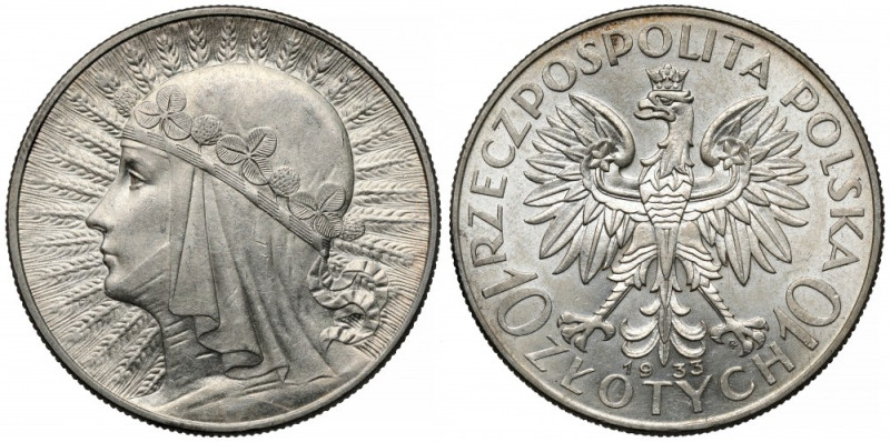 Głowa Kobiety 10 złotych 1933 Reference: Chałupski 2.28.3.a, Parchimowicz 120.c...