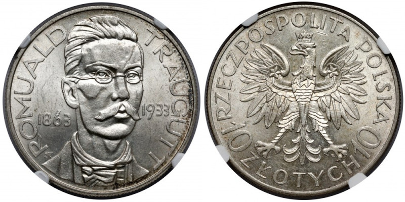 Traugutt 10 złotych 1933 Mennicza sztuka. Trudna do zdobycia w tym stanie moneta...