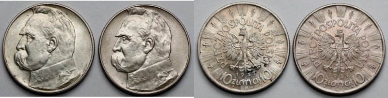 Piłsudski 10 złotych 1937 i 1939 - zestaw (2szt) 
Grade: XF/XF-