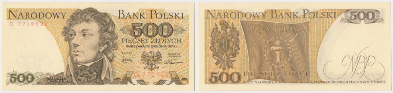 500 zł 1974 - D Reference: Miłczak 142a
Grade: UNC/AU