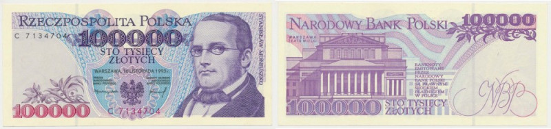 100.000 zł 1993 - C Kilka drobnych nagniotek.&nbsp; Reference: Miłczak 192a
Gra...